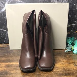Franco Sarto Sonna High Shaft Boots Brown Faux Leather 8M